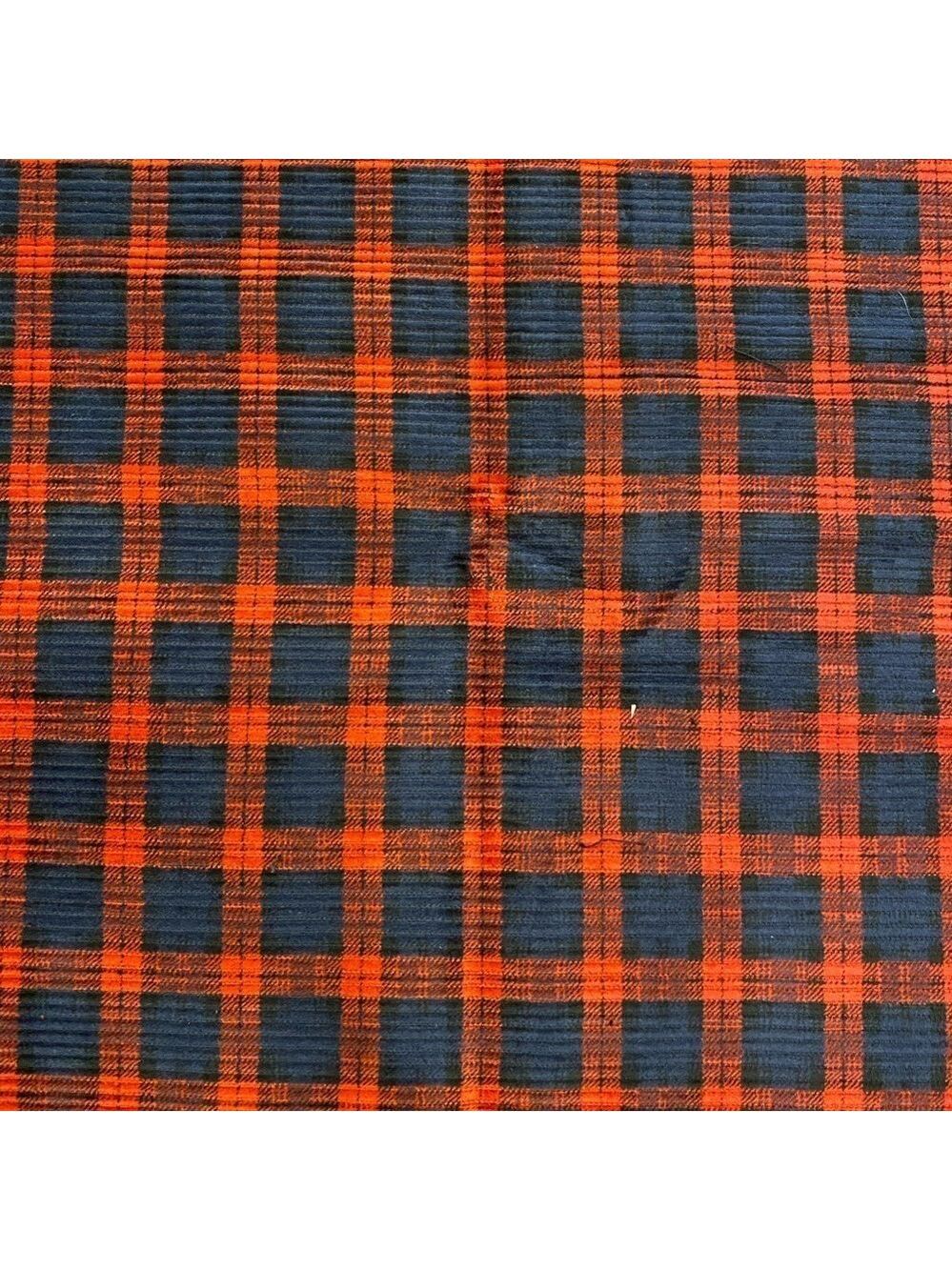 Red & Blue Buffalo Check or Plaid Corduroy Fabric. 1-1/8 yard + more 44” wide